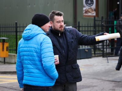 "Kawa z Romowiczem" na targu